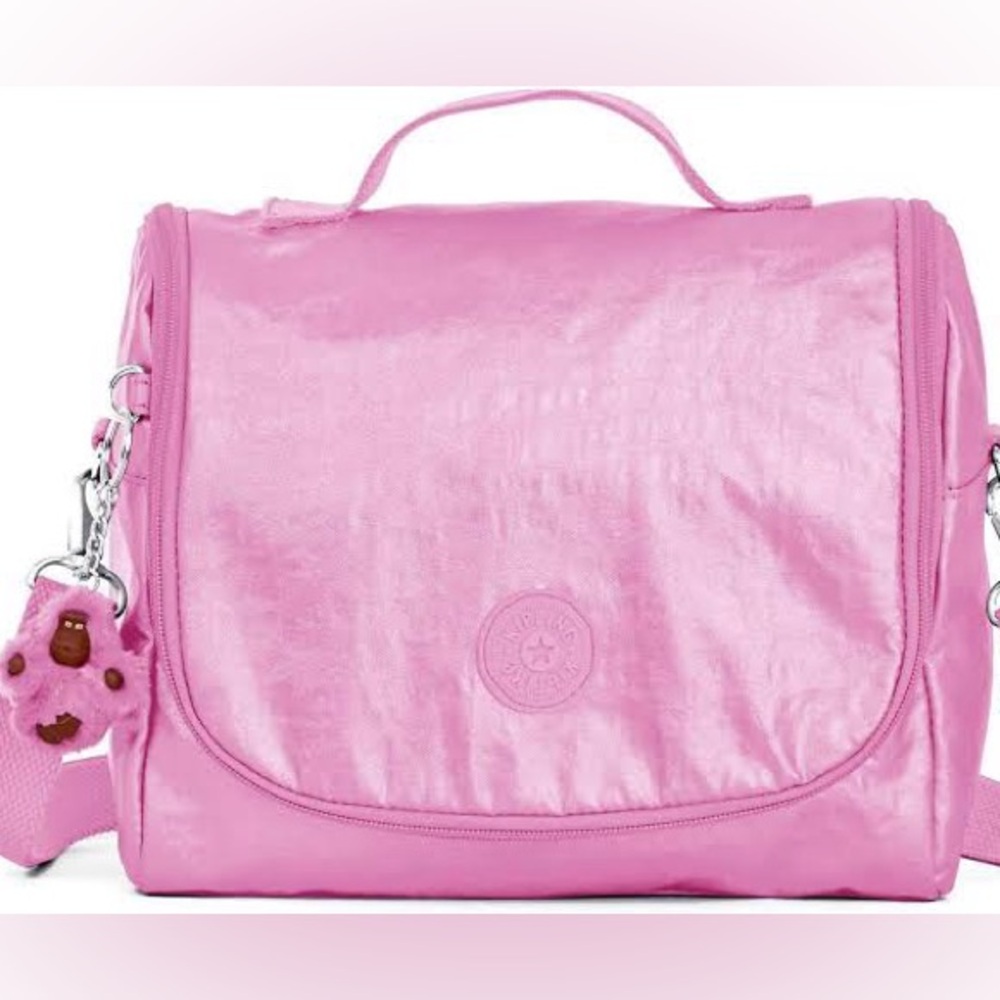 Kipling Metallic Pink Lunch Bag